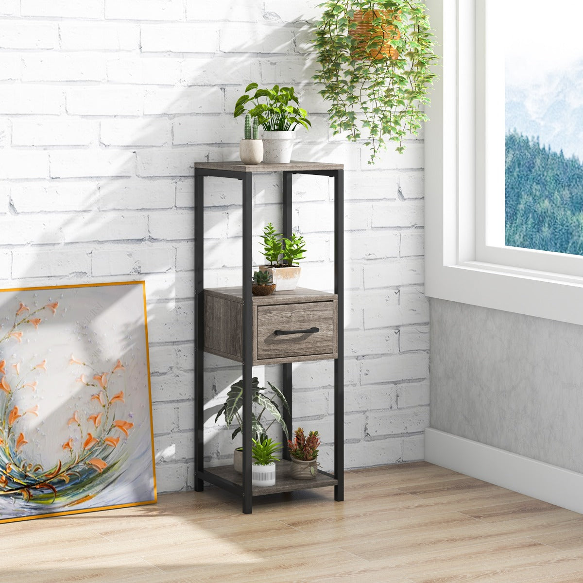 3 Tier Plant Stand with Drawer - Yakudatsu