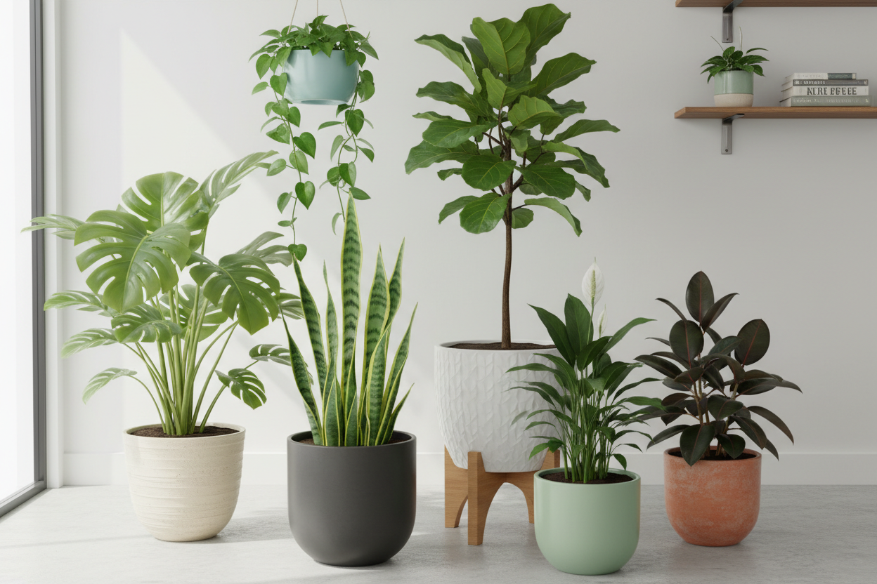 6 green house plants