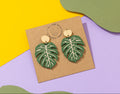 Monstera Acrylic Pendent Earrings