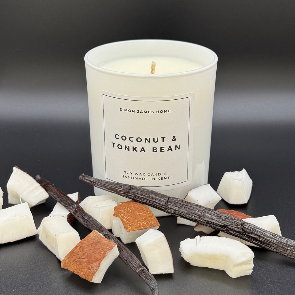 Coconut & Tonka Bean Handmade Soy Wax Candle - Luxurious Coconut Candle