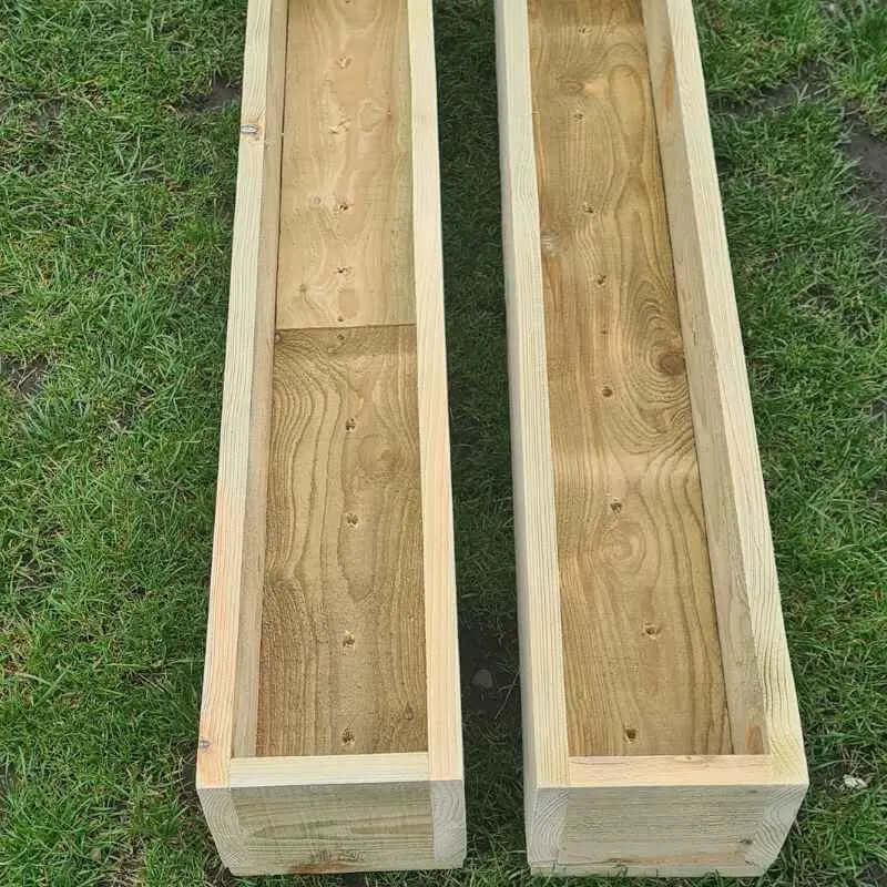 2 x Rustic Wooden Garden Planters