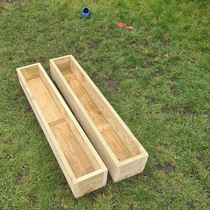 2 x Rustic Wooden Garden Planters