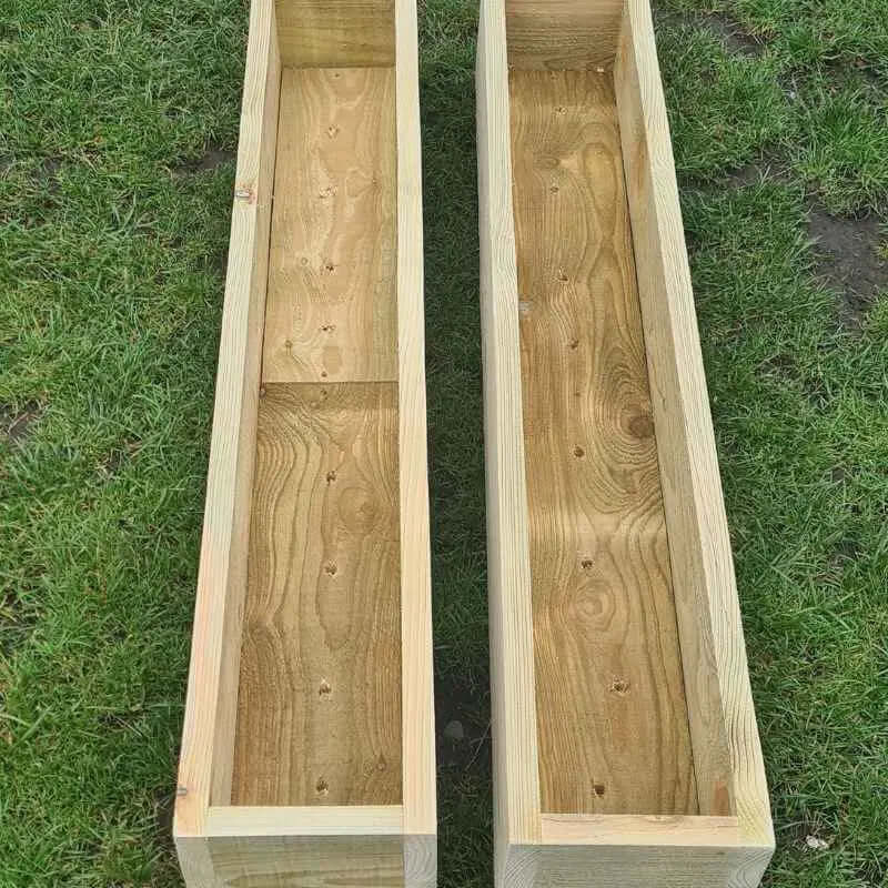 2 x Rustic Wooden Garden Planters