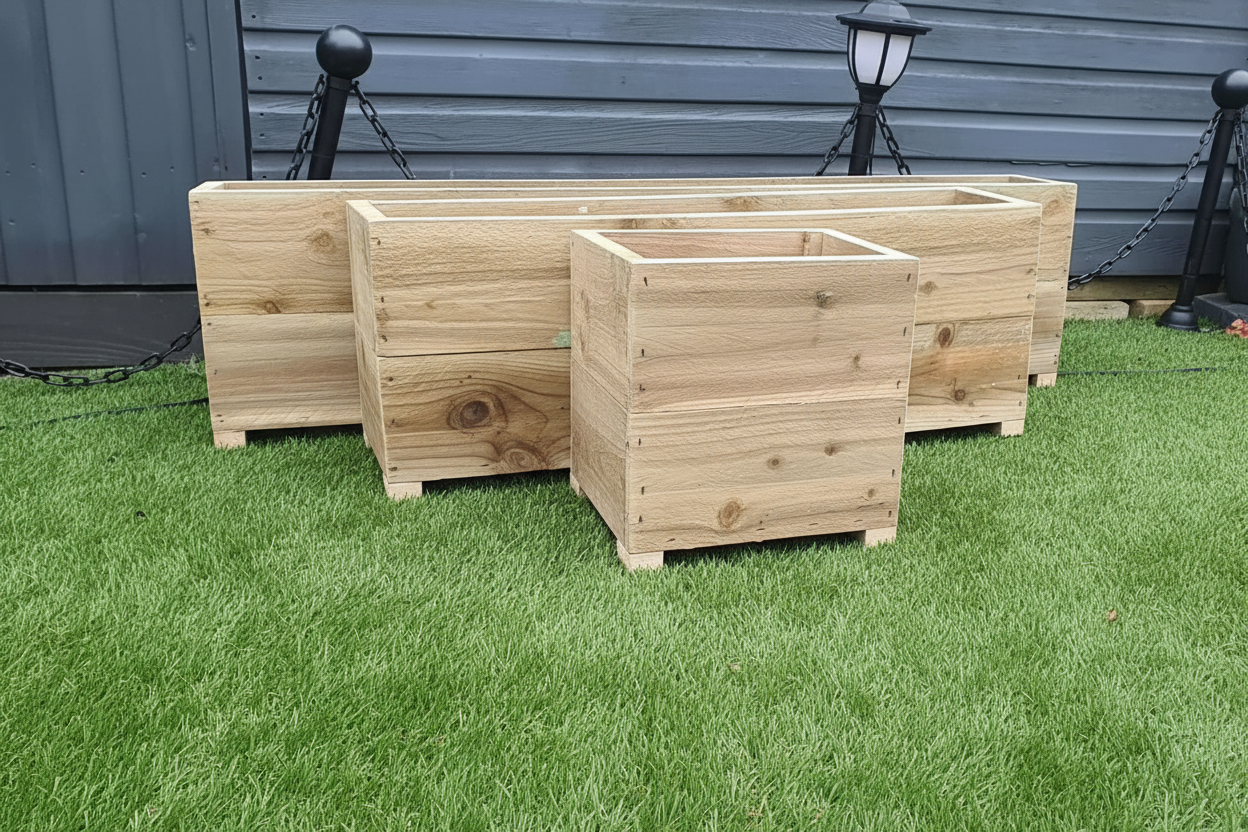 Large 2 Tier Wooden Garden Planters