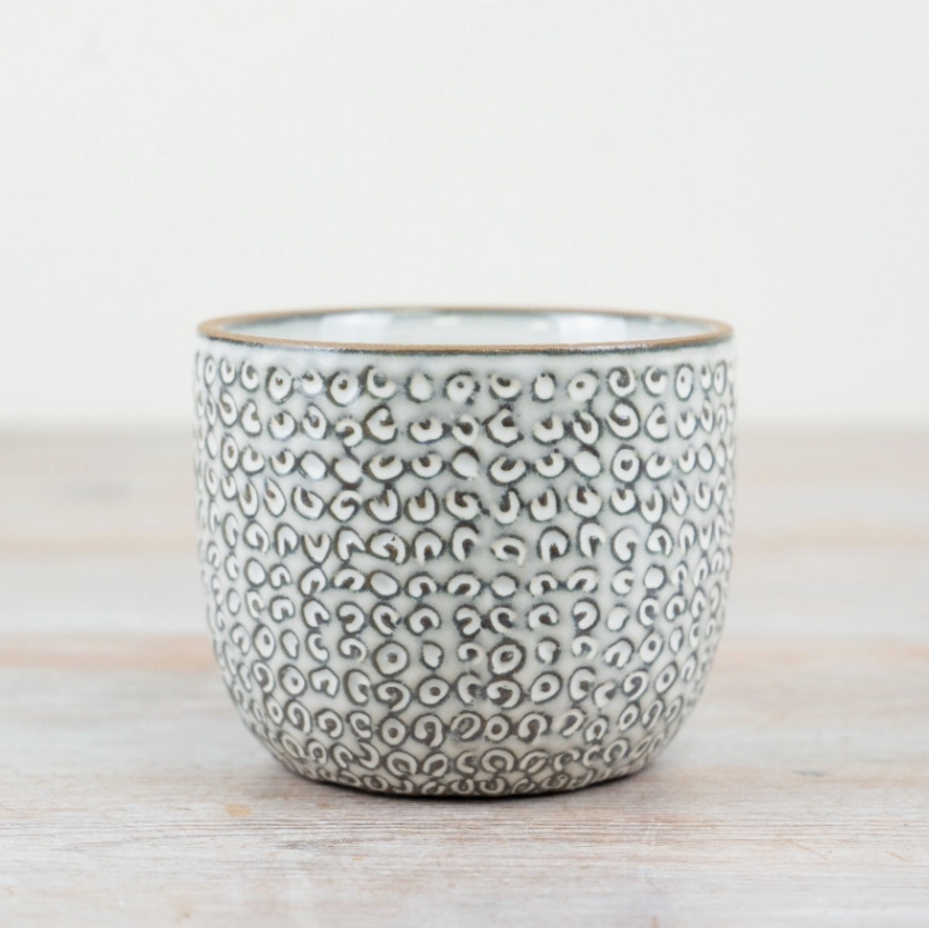 Abstract Circles Ceramic Plant Pot - 11cm