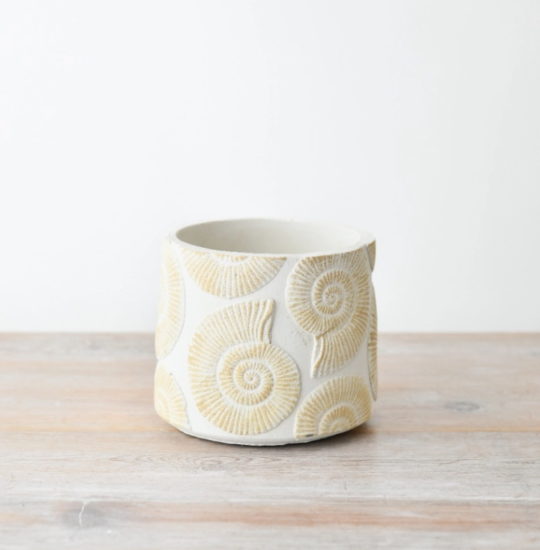 Sea Shell Stoneware Plant Pot - 12cm